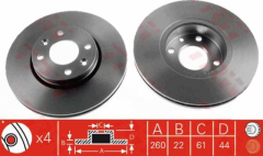 Ni̇ssan Micra Note Ön Fren Di̇sk 260Mm 06-