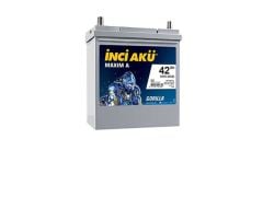 12V 42 Ah  İnci̇ Akü 360 En  Maxim A Gorilla İnce Kutup Honda