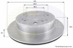 Fren Diski Arka Havali 5 Bjn 315X20X96,2X78,5 Kia Sorento I Jc 2.5 Crdi 2002-2009  Sorento I Jc 2.5 Crdi 2002-2009