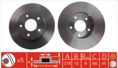 Ni̇ssan Pri̇mera  Almera  Arka Fren Di̇sk 278Mm 00- 2002- P12Nı