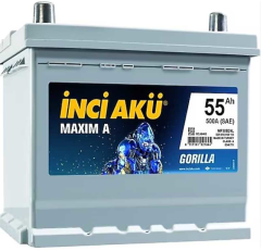 12V 55 Ah Akü 500 En Maxim A Gorilla İnci̇