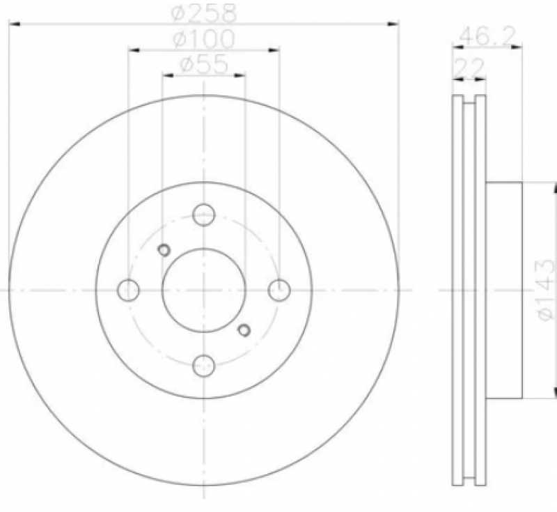 On Fren Di̇ski̇ Toyota Yaris 06- Taki̇m 258 Mm
