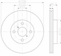 On Fren Di̇ski̇ Toyota Yaris 06- Taki̇m 258 Mm