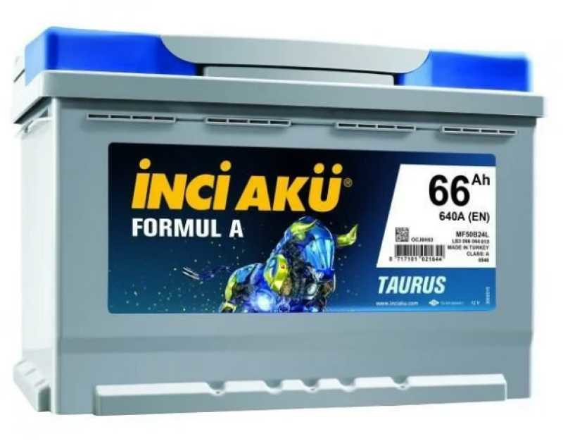 12V 66 Ah İnci̇ Akü 640 En  Formul A Taurus Alçak Kutu