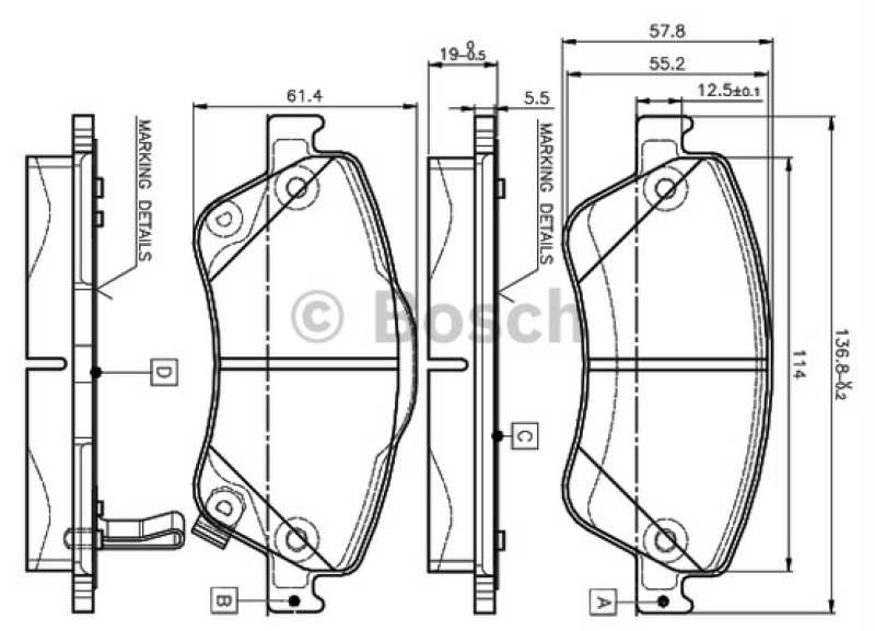 FREN BALATA öN IKAZLI TOYOTA COROLLA 1.4-1.33 07-12 AURIS 1.4 D-4D 07-12